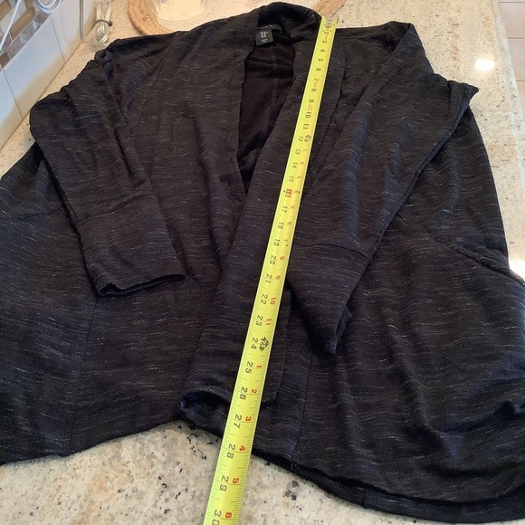 Tahari Black Open Front Cardigan Size Medium - Picture 8 of 10